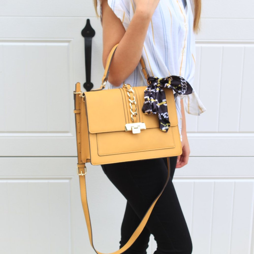 Mustard Yellow Adlo Purse with Scarf